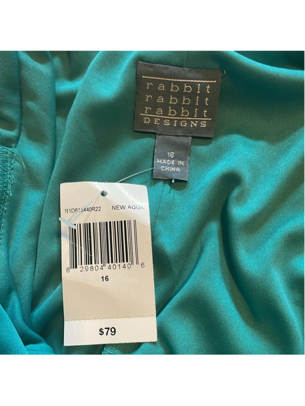 Rabbit Rabbit Designs Teal Turquoise Lace Dress - Picture 3 of 11
